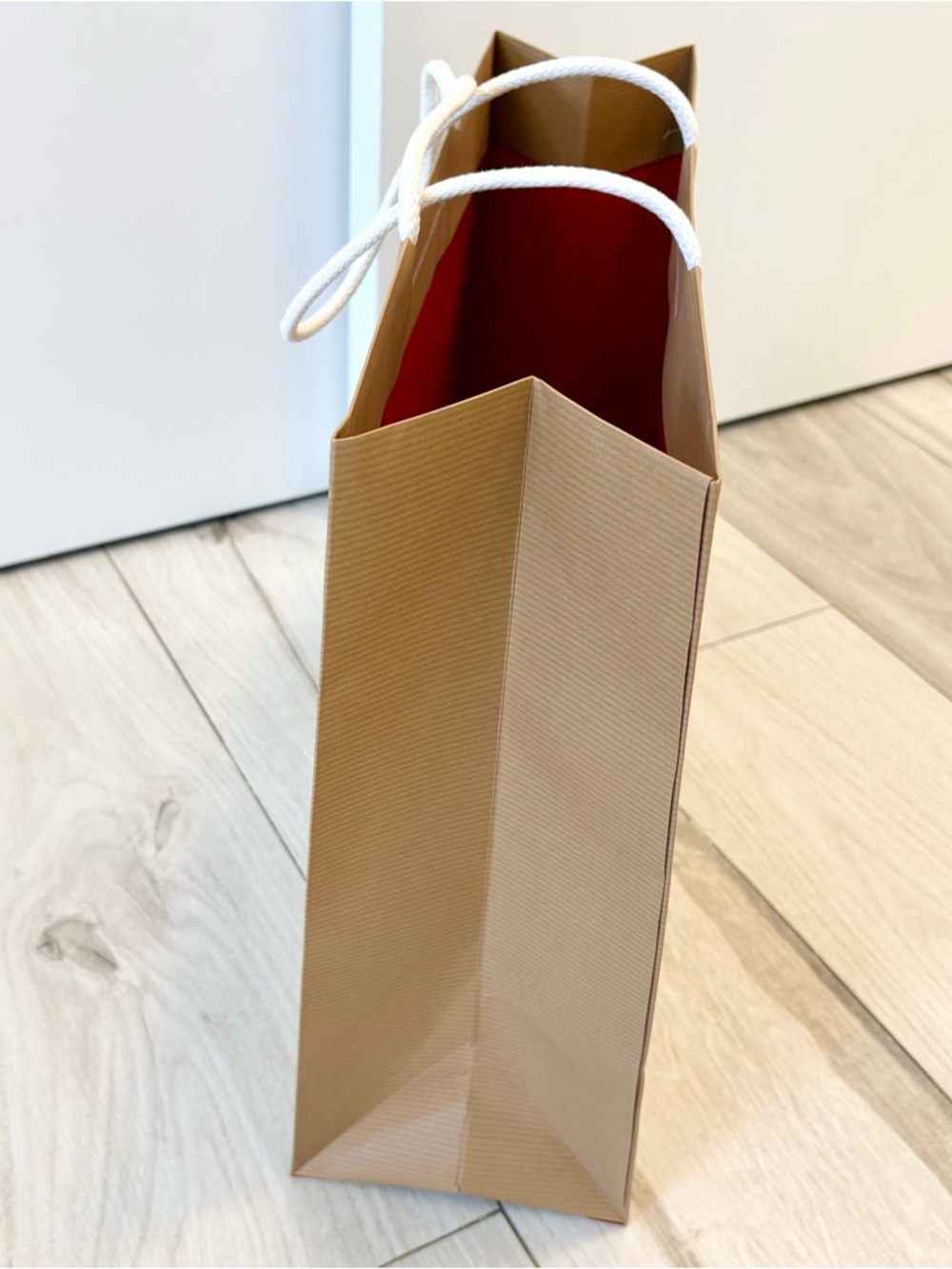 Christian Louboutin Tan Shopping Paper Bag with White Logo - Picture 3 of 6